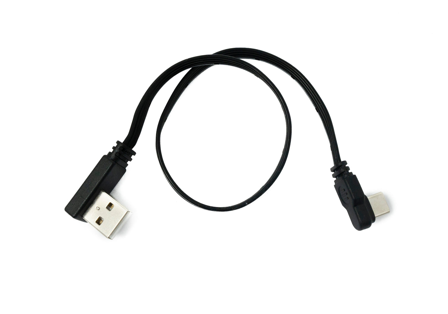 SYSTEM-S USB 3.1 Kabel 30 cm Typ C Stecker zu 2.0 Typ A Stecker Flachkabel Winkel