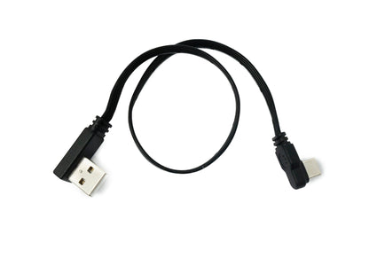 SYSTEM-S USB 3.1 Kabel 30 cm Typ C Stecker zu 2.0 Typ A Stecker Flachkabel Winkel