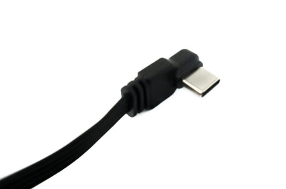 SYSTEM-S USB 3.1 Kabel 30 cm Typ C Stecker zu 2.0 Typ A Stecker Flachkabel Winkel