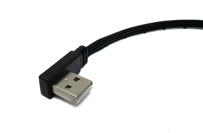 SYSTEM-S USB 3.1 Kabel 30 cm Typ C Stecker zu 2.0 Typ A Stecker Flachkabel Winkel