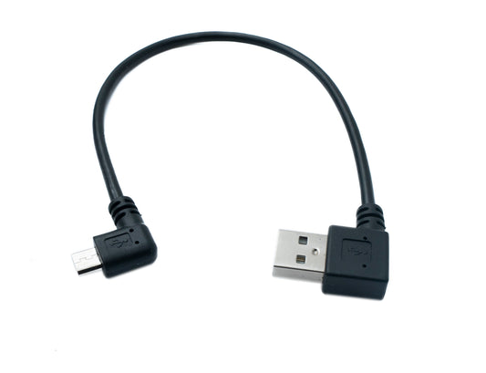 SYSTEM-S USB 2.0 cable 20 cm Micro B plug to Type A plug Right Angled