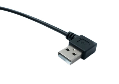 SYSTEM-S USB 2.0 cable 20 cm Micro B plug to Type A plug Right Angled