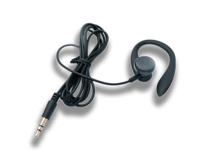 SYSTEM-S Mono In-Ear Headphones 115 cm AUX Jack 2.5 mm Plug with Ear Hook