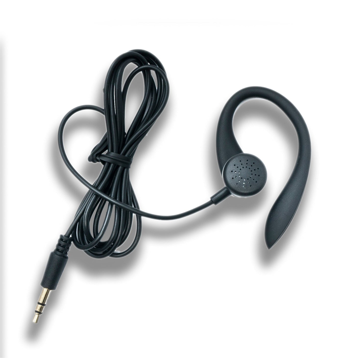SYSTEM-S Mono In-Ear Headphones 115 cm AUX Jack 2.5 mm Plug with Ear Hook