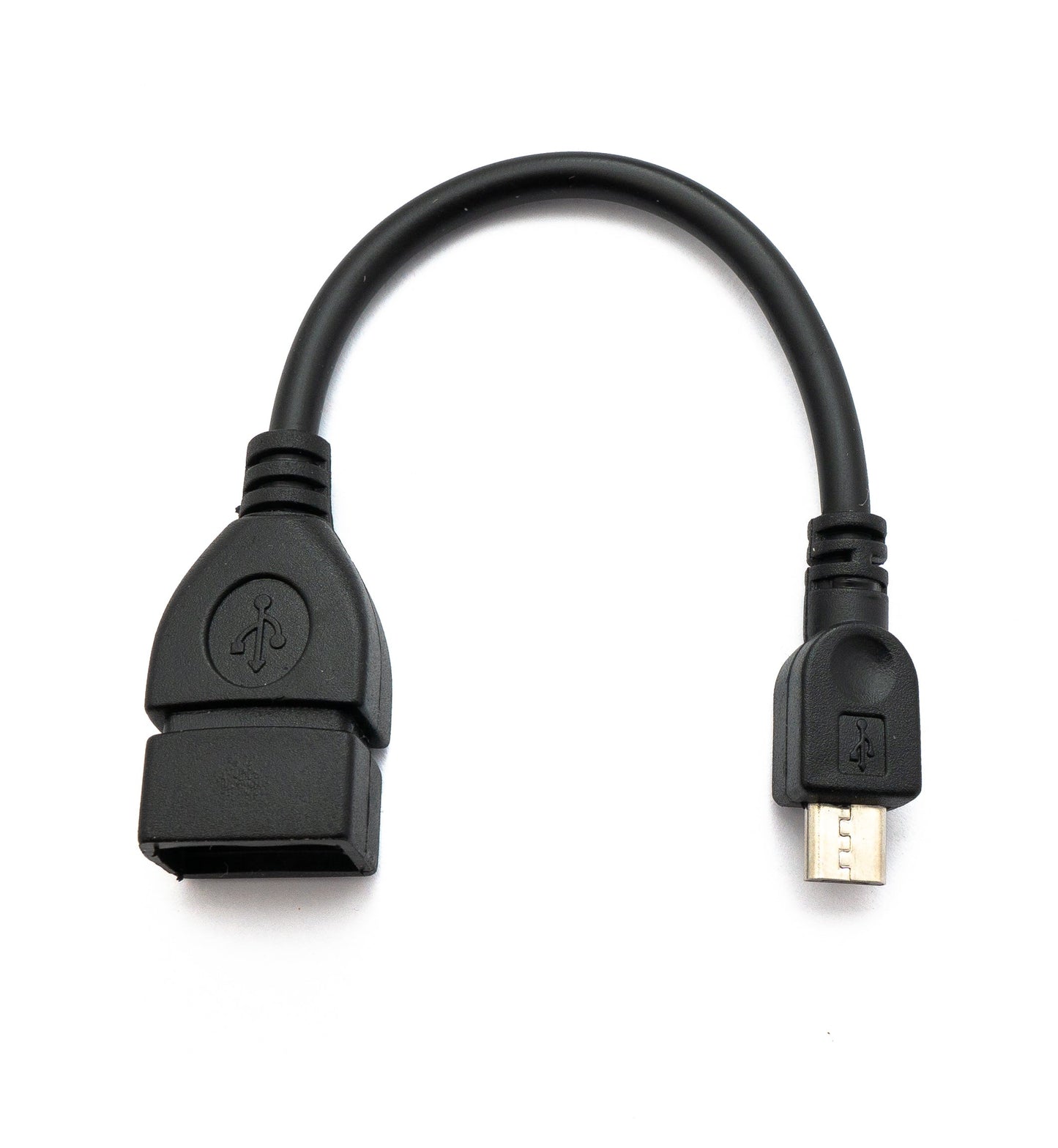SYSTEM-S USB 2.0 Kabel 15 cm Micro B Stecker zu Typ A Buchse Adapter in Schwarz