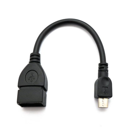SYSTEM-S USB 2.0 Kabel 15 cm Micro B Stecker zu Typ A Buchse Adapter in Schwarz