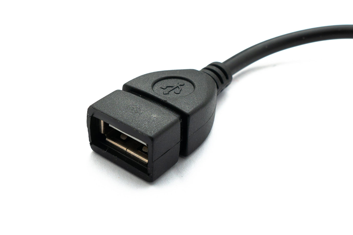 SYSTEM-S USB 2.0 Kabel 15 cm Micro B Stecker zu Typ A Buchse Adapter in Schwarz