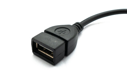 SYSTEM-S USB 2.0 Kabel 15 cm Micro B Stecker zu Typ A Buchse Adapter in Schwarz