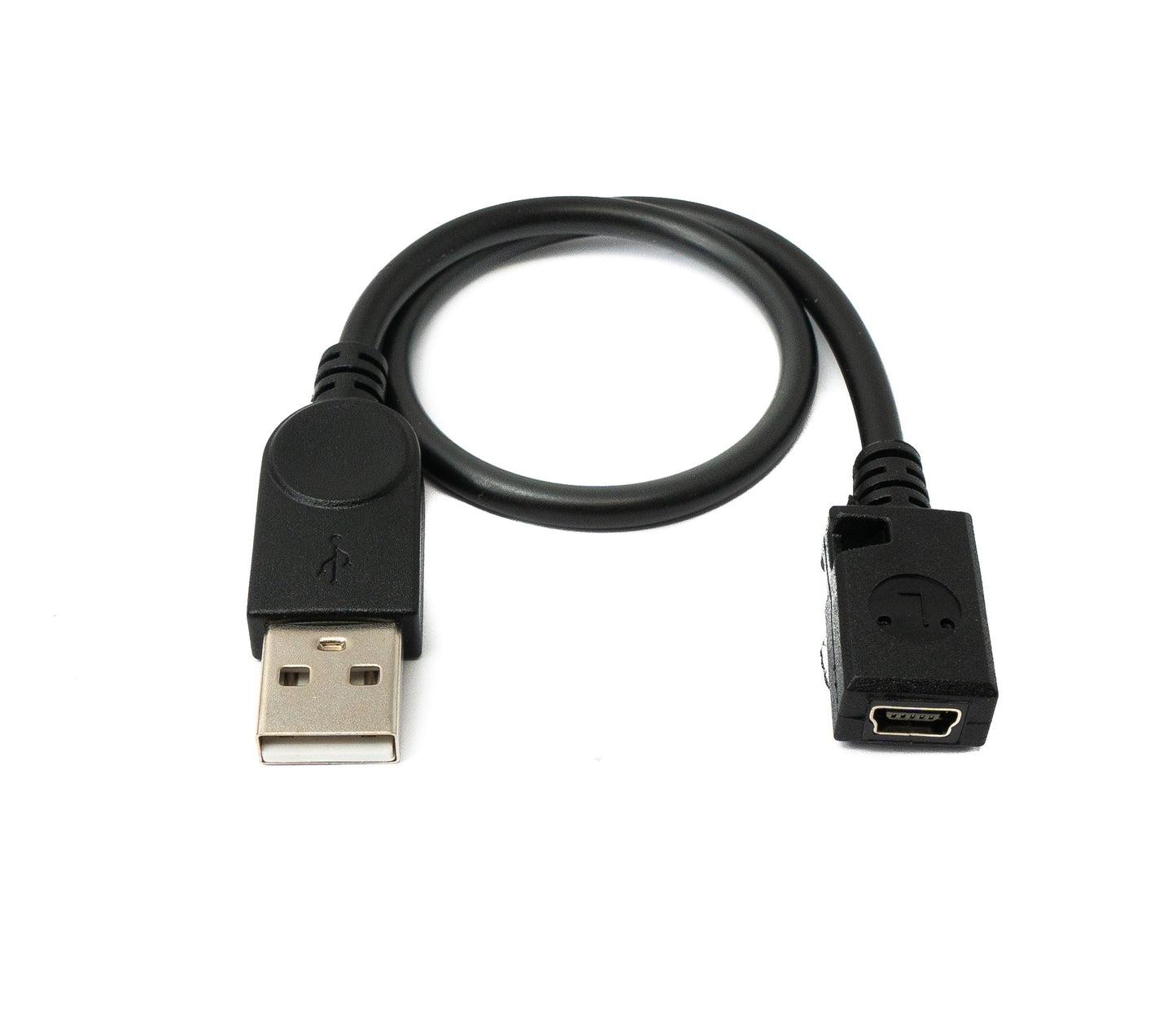 SYSTEM-S USB 2.0 Kabel 30 cm Mini B Buchse zu Typ A Stecker in Schwarz