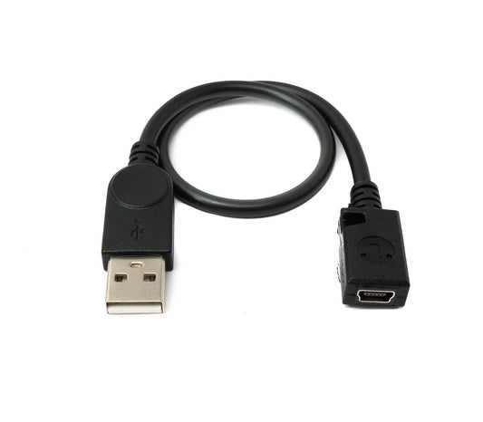 SYSTEM-S USB 2.0 Kabel 30 cm Mini B Buchse zu Typ A Stecker in Schwarz