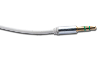 SYSTEM-S Audio Kabel 150 cm 3,5 mm Stereo Klinke Stecker zu Stecker Spirale in Weiß