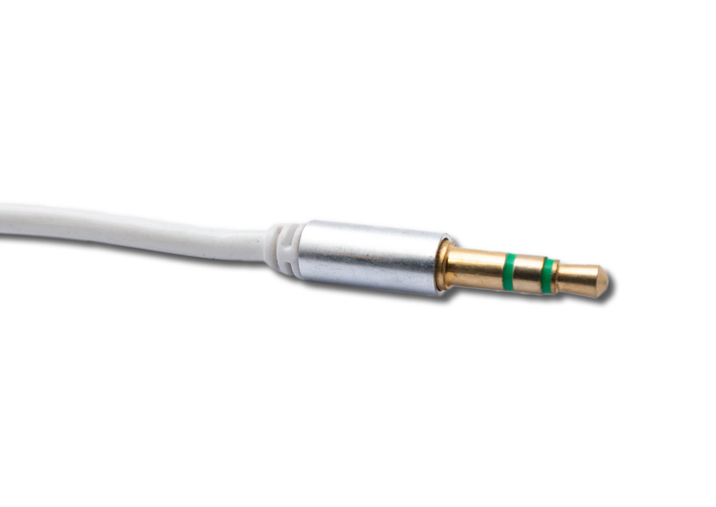 SYSTEM-S Audio Kabel 150 cm 3,5 mm Stereo Klinke Stecker zu Stecker Spirale in Weiß