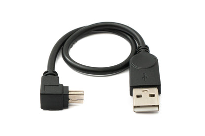 SYSTEM-S USB 2.0 cable 30 cm Mini B plug to Type A plug angled in black