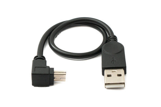 SYSTEM-S USB 2.0 Kabel 30 cm Mini B Stecker zu Typ A Stecker Winkel in Schwarz