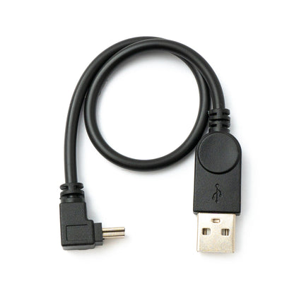 SYSTEM-S USB 2.0 cable 30 cm Mini B plug to Type A plug angled in black