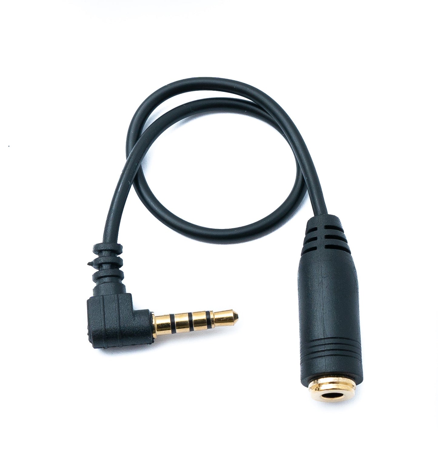 SYSTEM-S Audio Kabel 17 cm Stereo AUX Klinke 3,5 mm Stecker zu Buchse Winkel in Schwarz