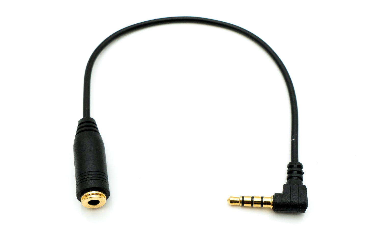 SYSTEM-S Audio Kabel 17 cm Stereo AUX Klinke 3,5 mm Stecker zu Buchse Winkel in Schwarz