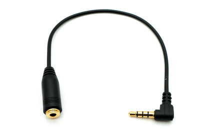 SYSTEM-S Audio Kabel 17 cm Stereo AUX Klinke 3,5 mm Stecker zu Buchse Winkel in Schwarz