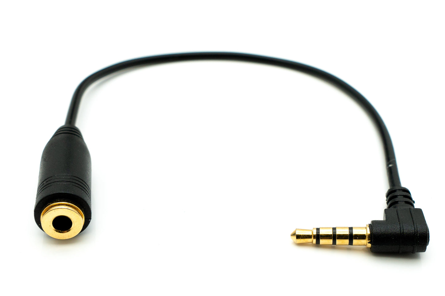 SYSTEM-S Audio Kabel 17 cm Stereo AUX Klinke 3,5 mm Stecker zu Buchse Winkel in Schwarz