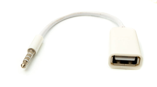 SYSTEM-S Audio USB Kabel 15 cm 3,5 mm Klinke Stecker zu 2.0 Typ A Buchse AUX in Weiß