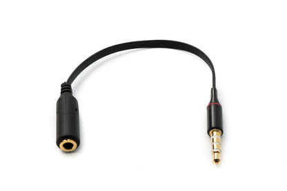 SYSTEM-S Audio Cable 15 cm Stereo AUX Jack 3.5 mm Male to Female Flat in Black