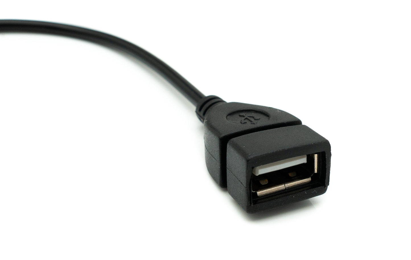 SYSTEM-S Audio USB Kabel 20 cm 3,5 mm Klinke Stecker zu 2.0 Typ A Buchse AUX in Schwarz