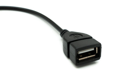 SYSTEM-S Audio USB Kabel 20 cm 3,5 mm Klinke Stecker zu 2.0 Typ A Buchse AUX in Schwarz