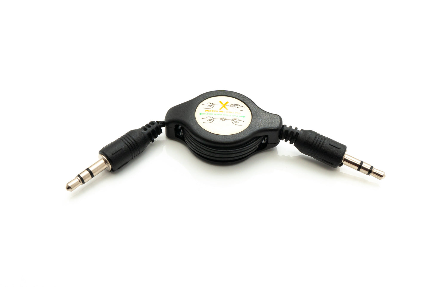 SYSTEM-S Audio Kabel 80 cm Stereo AUX Klinke 3,5 mm Stecker zu Stecker ausfahrbar Schwarz