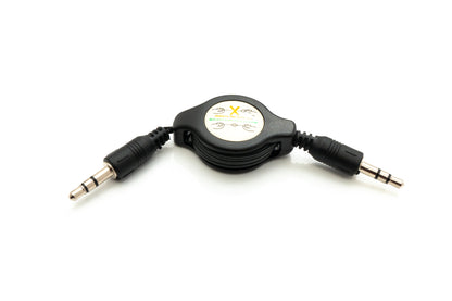 SYSTEM-S Audio Kabel 80 cm Stereo AUX Klinke 3,5 mm Stecker zu Stecker ausfahrbar Schwarz