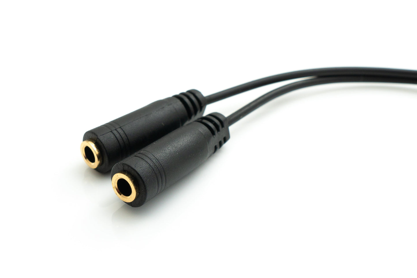 SYSTEM-S Audio Y Kabel 20 cm Stereo AUX Klinke 3,5mm Stecker zu 2x Buchse Adapter Schwarz
