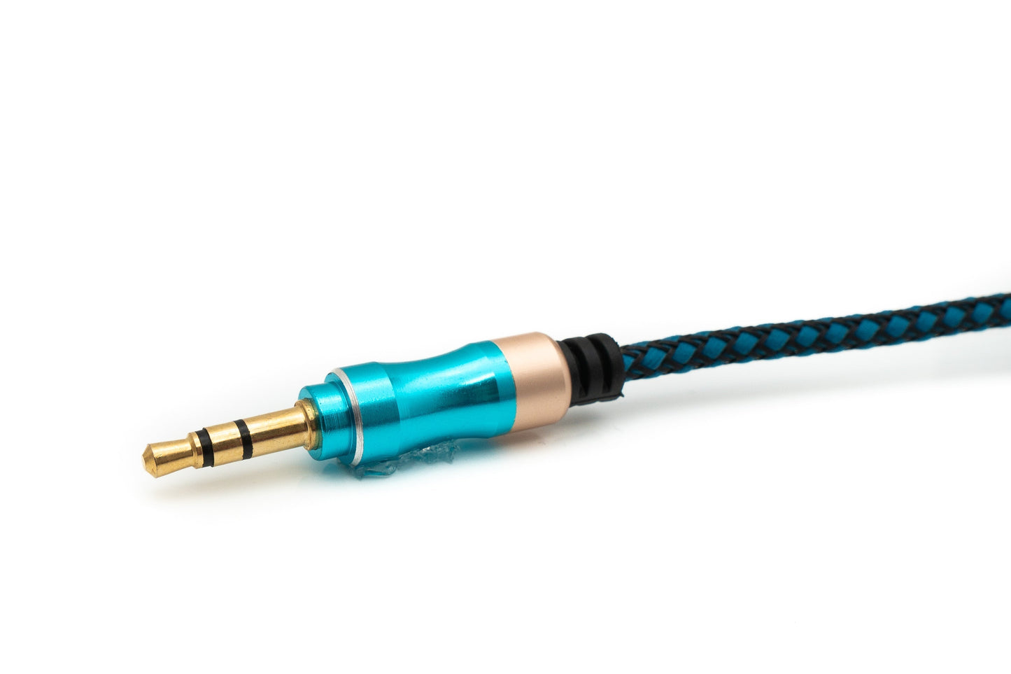 SYSTEM-S Audio Kabel 100 cm Stereo AUX Klinke 3,5mm Stecker zu Stecker geflochten in Blau