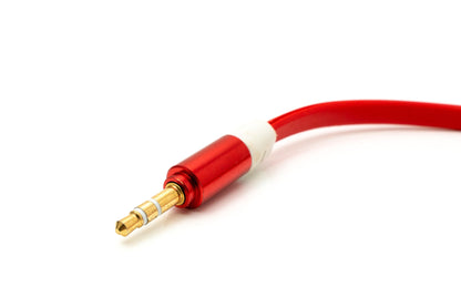 SYSTEM-S Audio Y Kabel 20 cm Stereo AUX Klinke 3,5 mm Stecker zu 2x Buchse flach in Rot