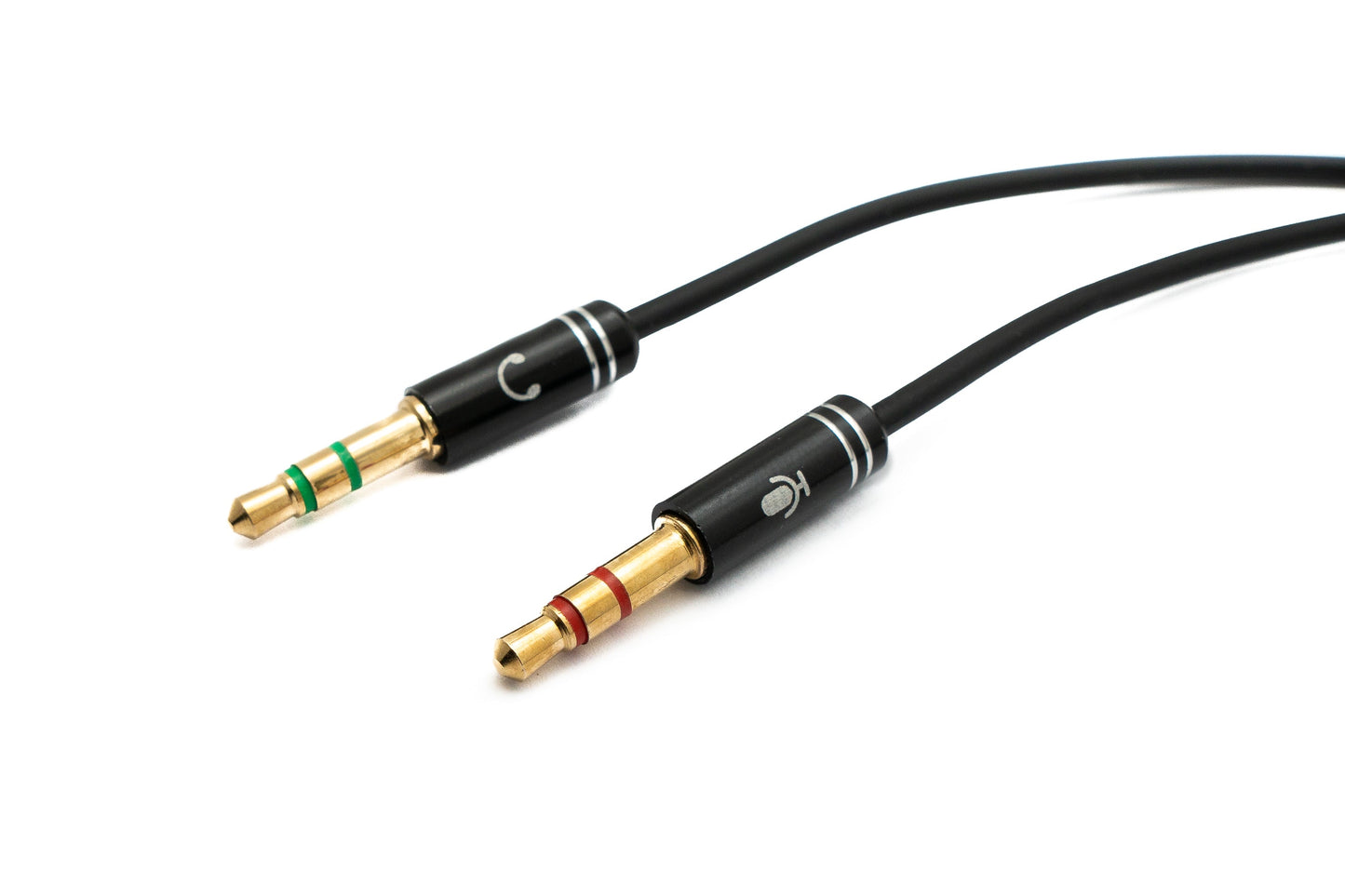 SYSTEM-S Audio Y Kabel 100cm Stereo AUX Klinke 3,5mm Buchse zu 2x Stecker Schwarz