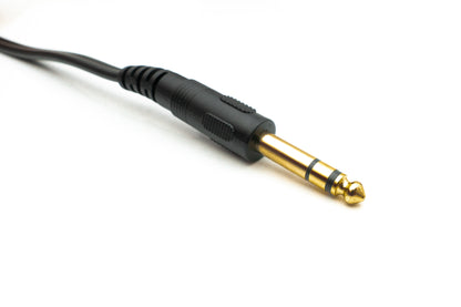 SYSTEM-S Audio Y Kabel 150cm 6,35mm Stereo AUX Klinke Stecker & Stecker zu Stecker Winkel