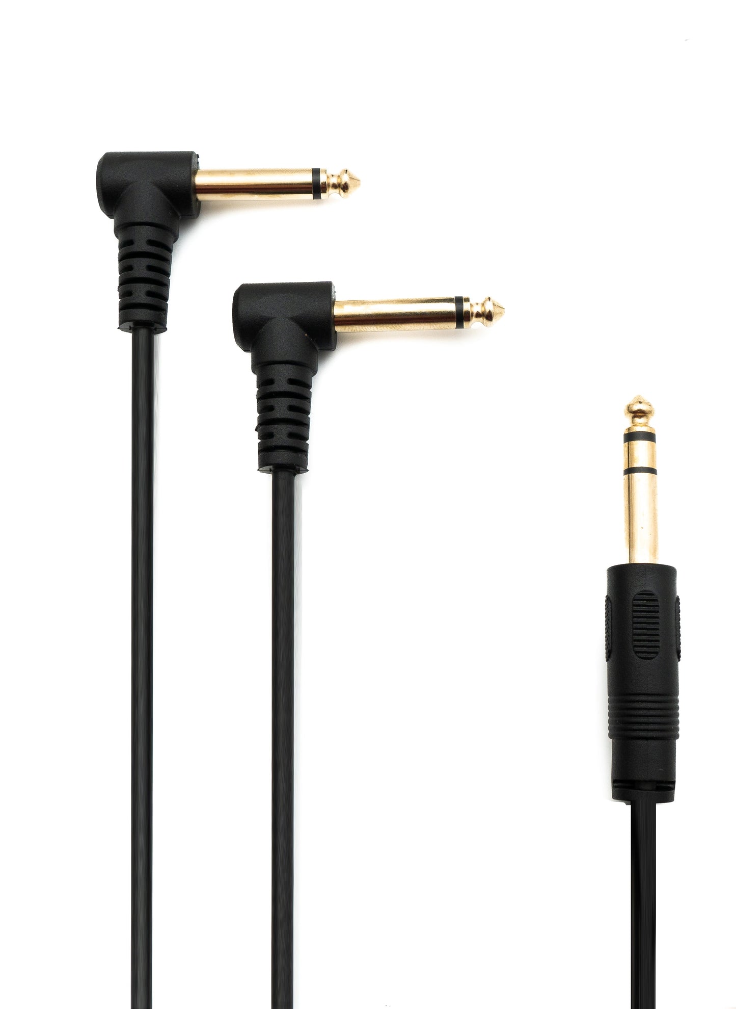 SYSTEM-S Audio Y Kabel 150cm 6,35mm Stereo AUX Klinke Stecker & Stecker zu Stecker Winkel