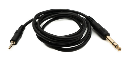 SYSTEM-S Audio Kabel 150 cm Stereo AUX Klinke 6,35 mm Stecker zu Stecker Winkel Schwarz