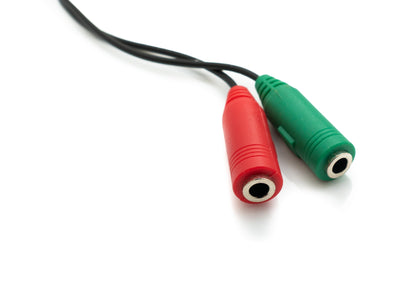 SYSTEM-S Audio Y Kabel 20 cm Stereo AUX Klinke 3,5mm Stecker zu 2x Buchse Adapter Schwarz