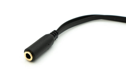 SYSTEM-S Audio Y Cable 20 cm Stereo AUX Jack 3.5 mm Female to 2x Male Flat Adapter
