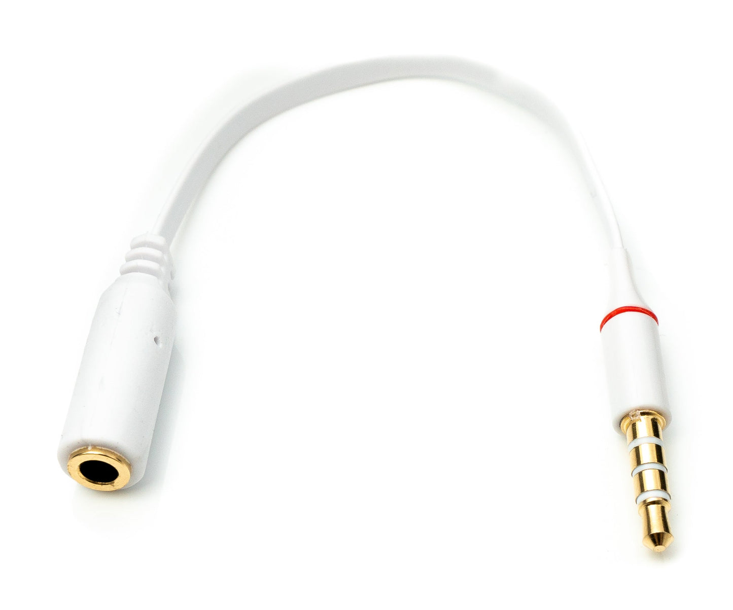 SYSTEM-S Audio Cable 15 cm Stereo AUX Jack 3.5 mm Male to Female Flat in White