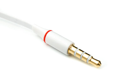 SYSTEM-S Audio Cable 15 cm Stereo AUX Jack 3.5 mm Male to Female Flat in White
