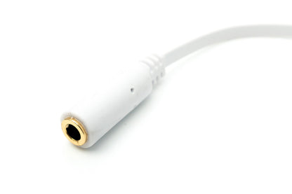 SYSTEM-S Audio Cable 15 cm Stereo AUX Jack 3.5 mm Male to Female Flat in White