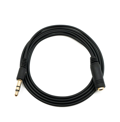 SYSTEM-S Audio Kabel 15 cm Stereo AUX Klinke 3,5 mm Stecker zu Buchse in Schwarz