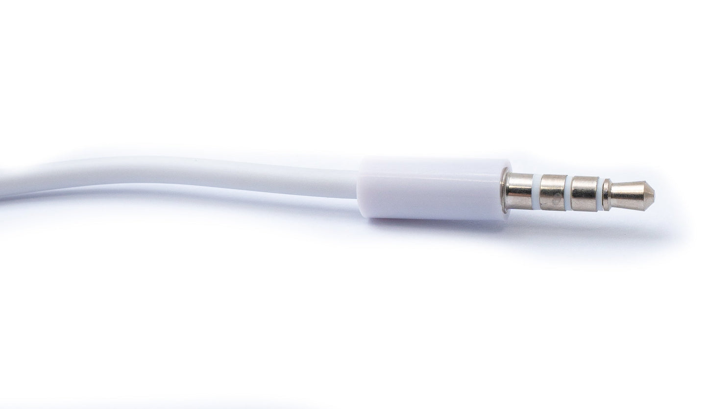 SYSTEM-S Audio Kabel 100 cm Stereo AUX Klinke 3,5 mm Stecker zu Stecker in Weiß