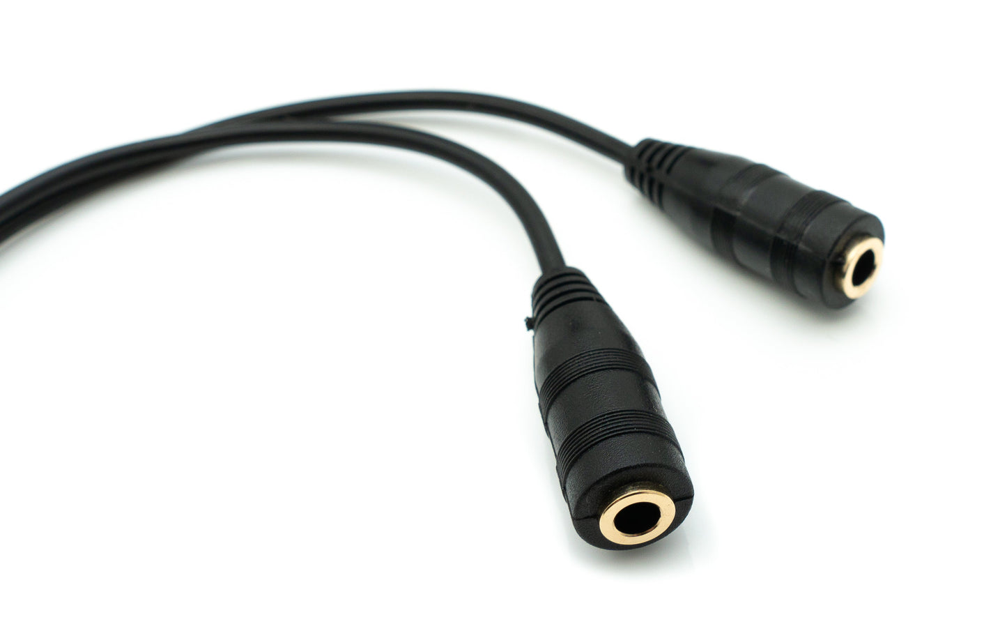 SYSTEM-S Audio Y Cable 20 cm Stereo AUX Jack 3.5mm Male to 2x Female Adapter Black