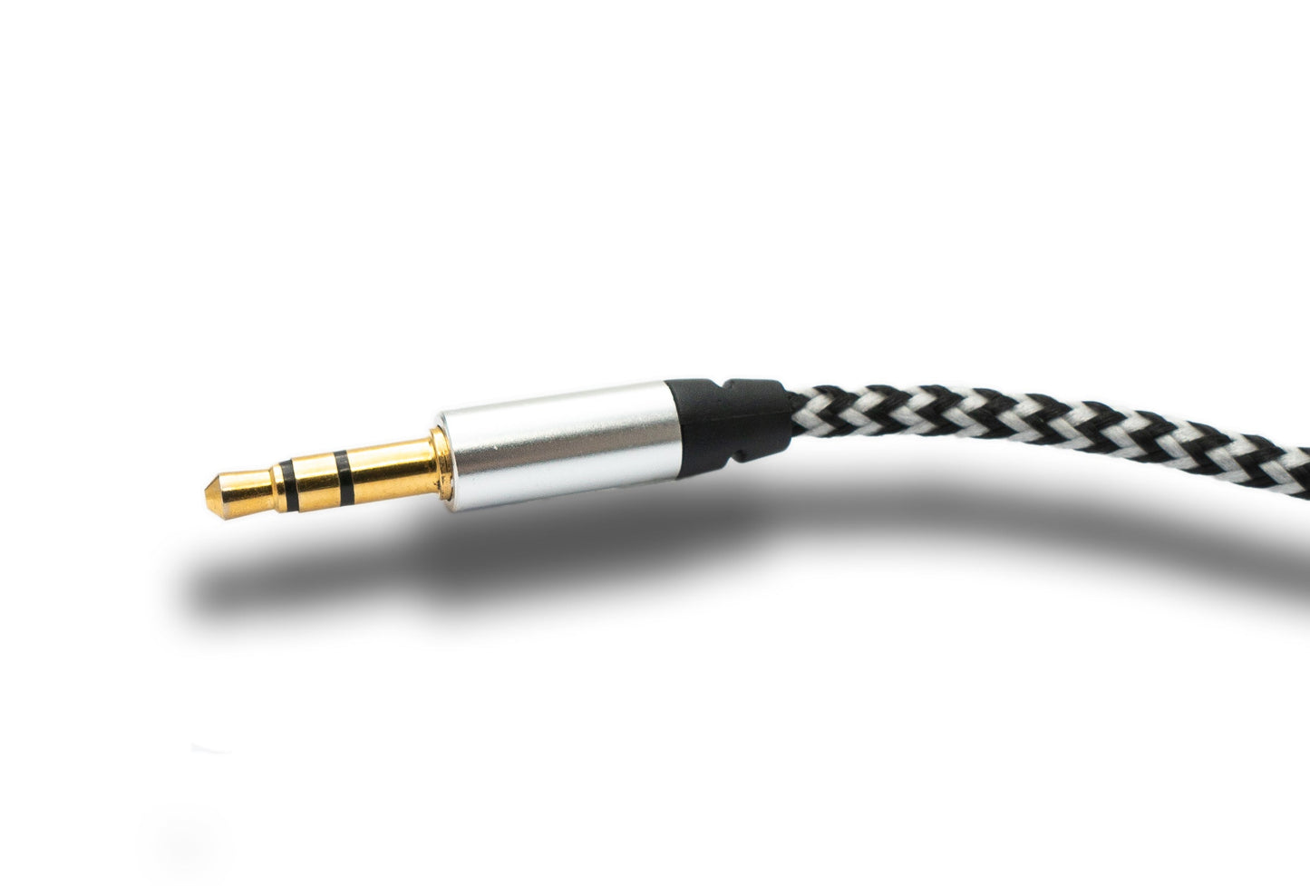 SYSTEM-S Audio Kabel 100 cm Stereo AUX Klinke 3,5mm Stecker zu Stecker geflochten in Grau