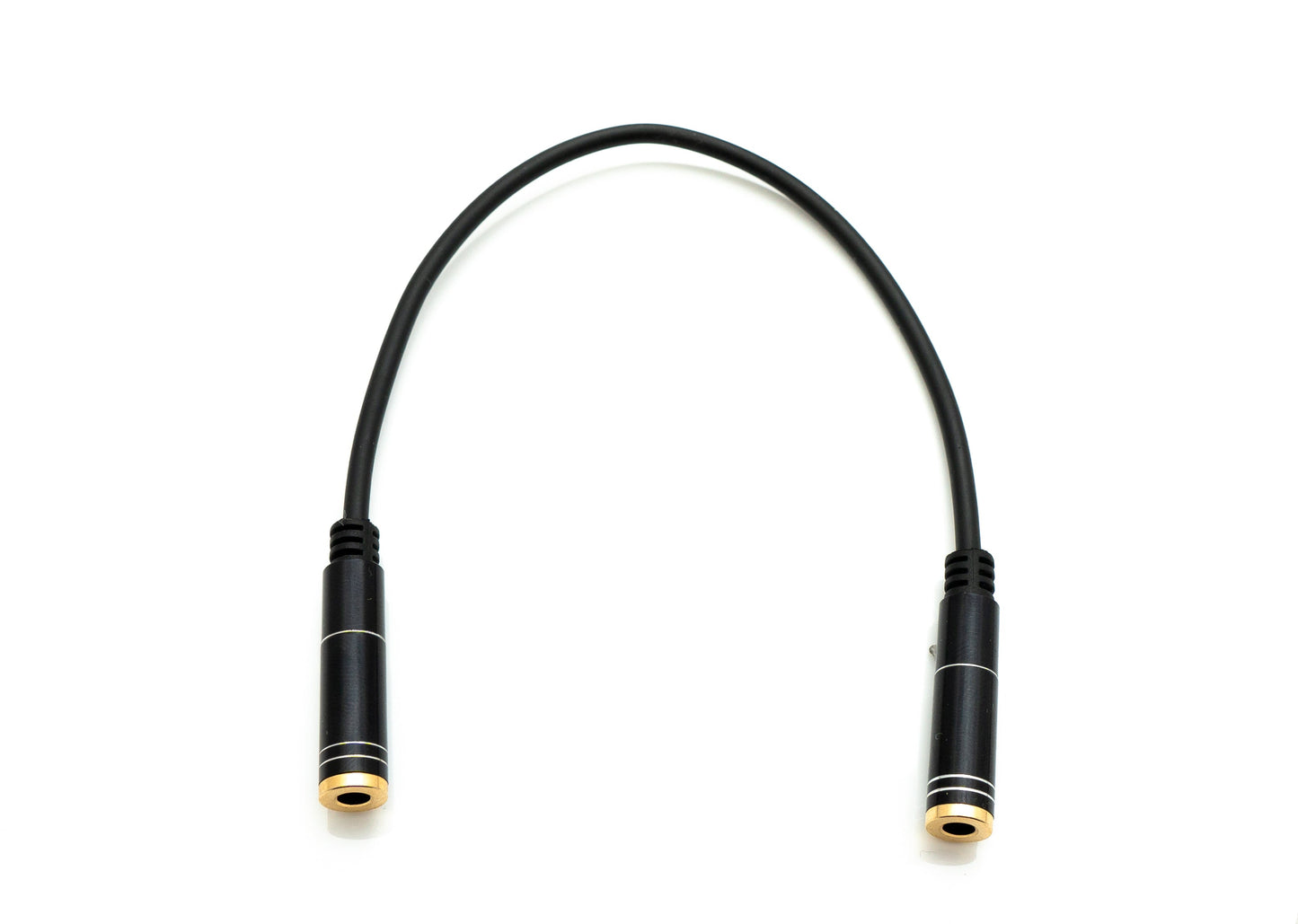 SYSTEM-S Audio Kabel 20 cm Stereo AUX Klinke 3,5 mm Buchse zu Buchse in Schwarz
