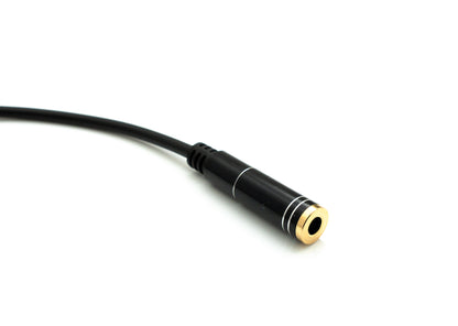 SYSTEM-S Audio Kabel 20 cm Stereo AUX Klinke 3,5 mm Buchse zu Buchse in Schwarz