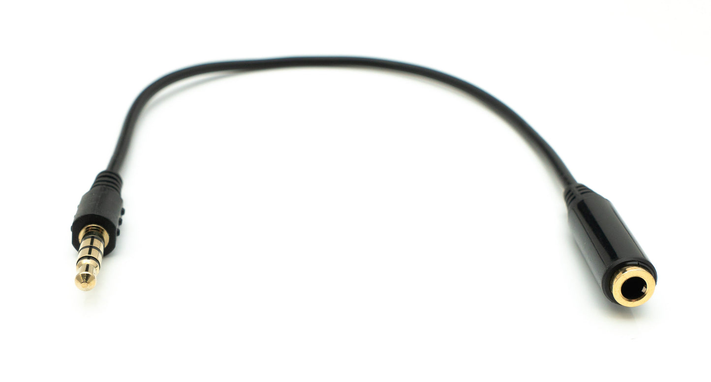SYSTEM-S Audio Kabel 25 cm Stereo AUX Klinke 3,5 mm Stecker zu Buchse in Schwarz