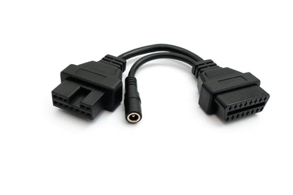 SYSTEM-S OBD Kabel 20 cm OBD 2 Buchse für Mitsubishi 12pin in Schwarz für Auto Diagnose