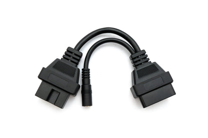 SYSTEM-S OBD Kabel 20 cm OBD 2 Buchse für Mitsubishi 12pin in Schwarz für Auto Diagnose